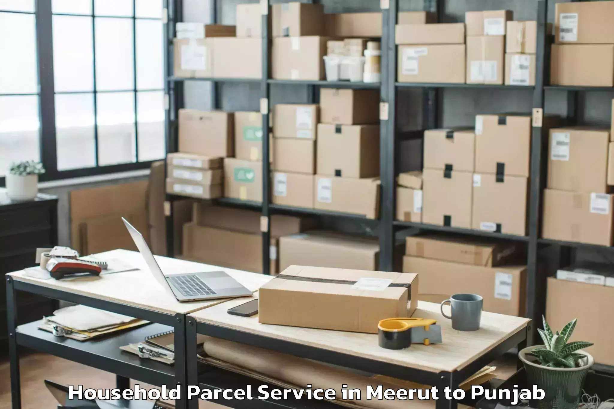 Reliable Meerut to Mukerian Household Parcel